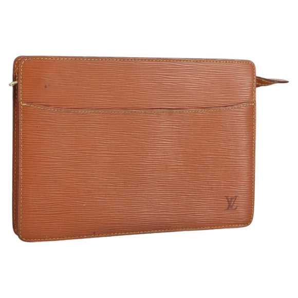 LOUIS VUITTON Epi Pochette Homme Bag Brown Zipangu Gold M52528 LV Auth th5481