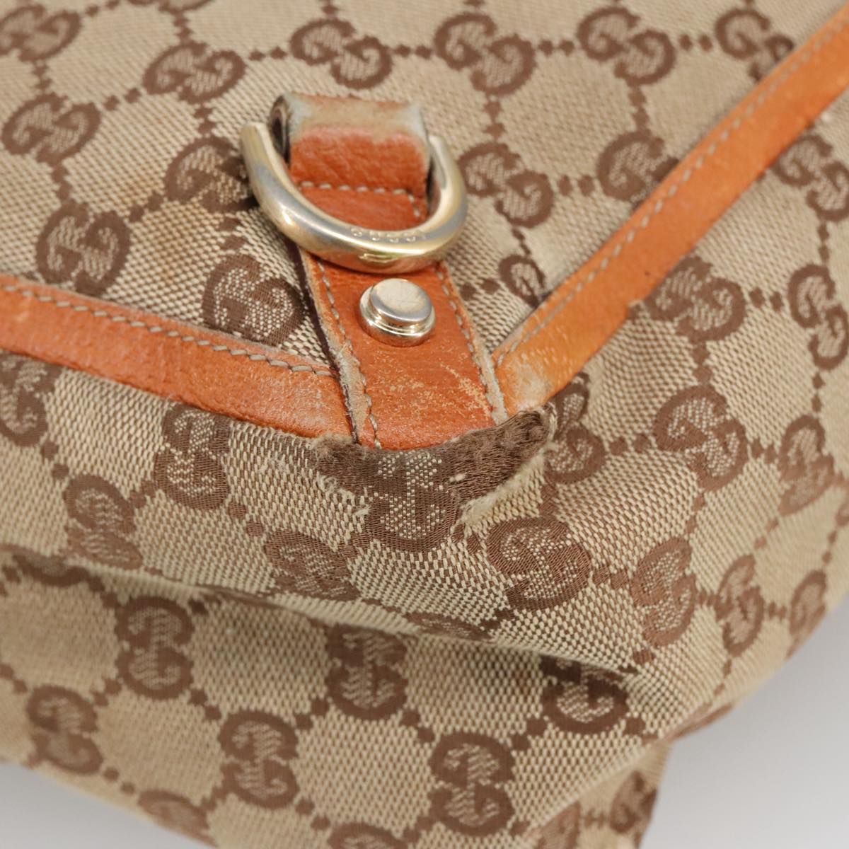 GUCCI GG Canvas Tote Bag Beige Gold 130739 Auth th5489