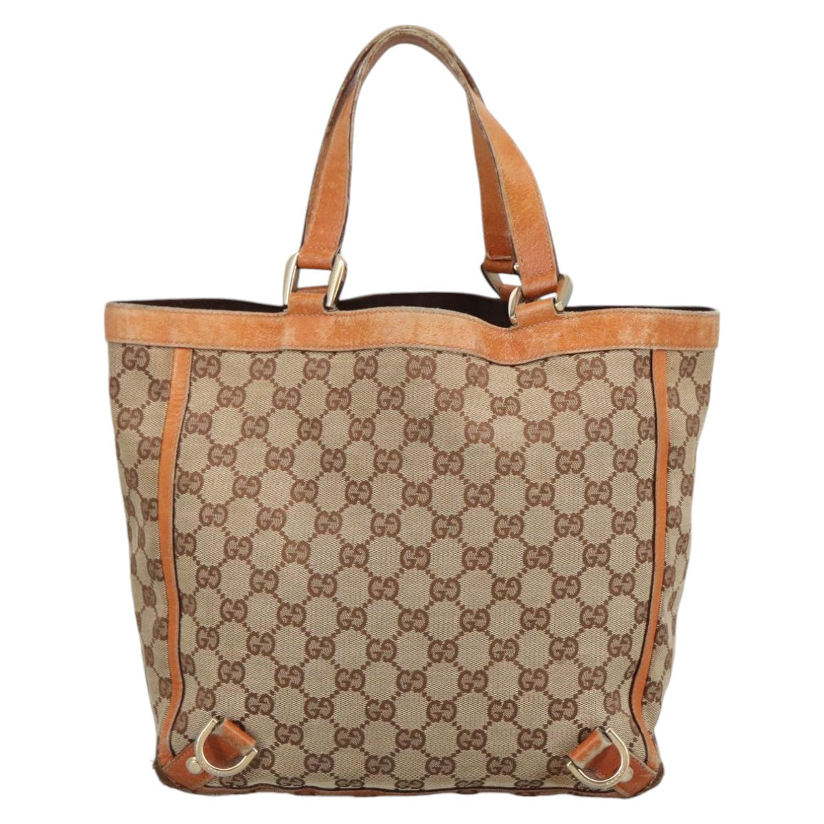 GUCCI GG Canvas Tote Bag Beige Gold 130739 Auth th5489 - 0