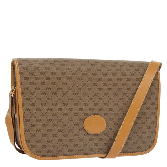GUCCI Micro GG Supreme Shoulder Bag PVC Beige Gold 001 104 0915 Auth th5490
