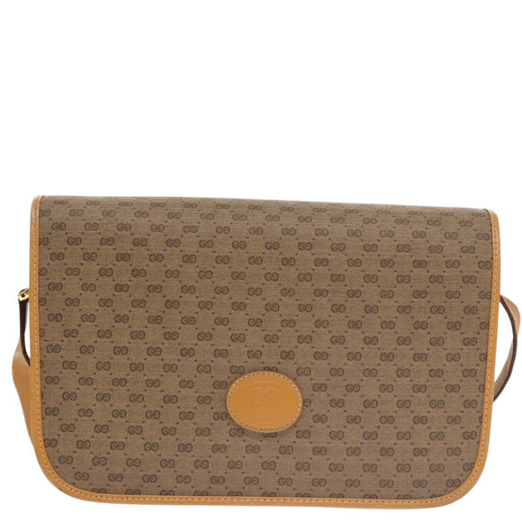 GUCCI Micro GG Supreme Shoulder Bag PVC Beige Gold 001 104 0915 Auth th5490