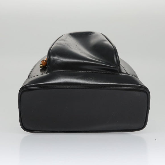 GUCCI Bamboo Body Bag Patent leather Black Gold 003 3444 0127 Auth th5494