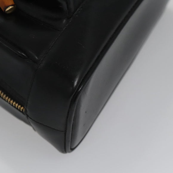GUCCI Bamboo Body Bag Patent leather Black Gold 003 3444 0127 Auth th5494
