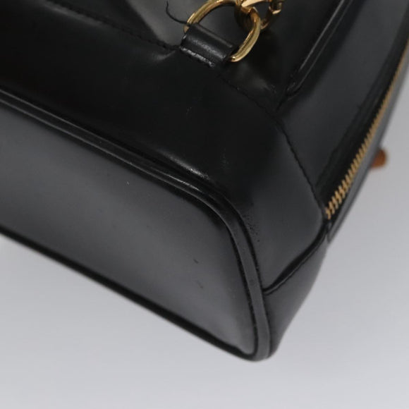 GUCCI Bamboo Body Bag Patent leather Black Gold 003 3444 0127 Auth th5494