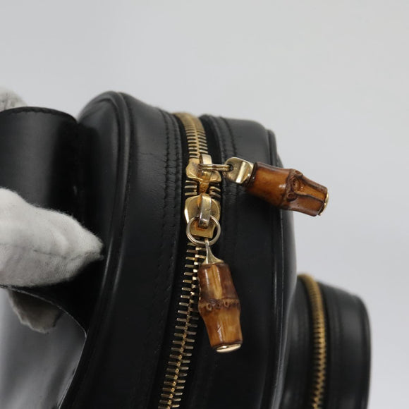 GUCCI Bamboo Body Bag Patent leather Black Gold 003 3444 0127 Auth th5494