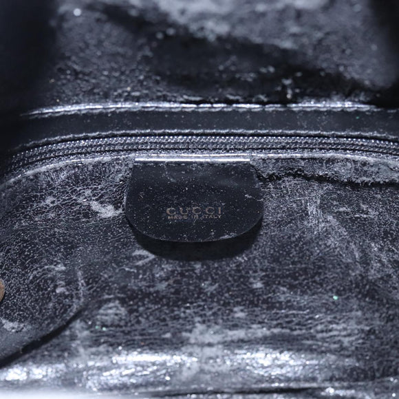 GUCCI Bamboo Body Bag Patent leather Black Gold 003 3444 0127 Auth th5494