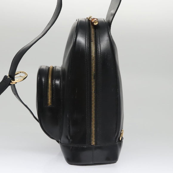 GUCCI Bamboo Body Bag Patent leather Black Gold 003 3444 0127 Auth th5494