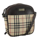 BURBERRY Nova Check Shoulder Bag Canvas Beige Auth th5516-1