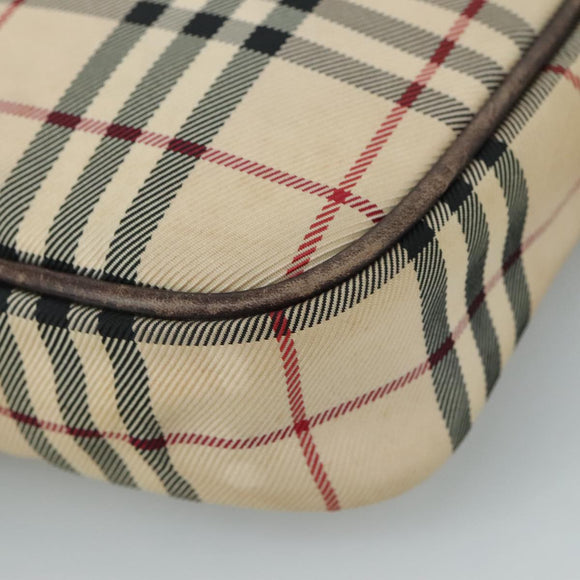 BURBERRY Nova Check Shoulder Bag Canvas Beige Auth th5516