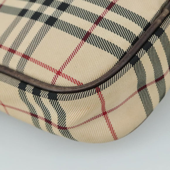 BURBERRY Nova Check Shoulder Bag Canvas Beige Auth th5516