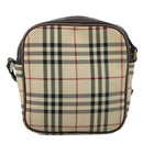 BURBERRY Nova Check Shoulder Bag Canvas Beige Auth th5516-2