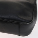 GUCCI Bamboo Hand Bag Leather 2way Black Gold 001 1705 1638 Auth th5549-16