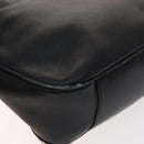 GUCCI Bamboo Hand Bag Leather 2way Black Gold 001 1705 1638 Auth th5549-9