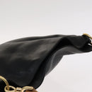 GUCCI Bamboo Hand Bag Leather 2way Black Gold 001 1705 1638 Auth th5549-6