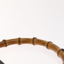 GUCCI Bamboo Hand Bag Leather 2way Black Gold 001 1705 1638 Auth th5549-8