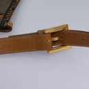 FENDI Pecan Canvas Shoulder Bag PVC Leather Brown Auth th5553-14