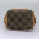 FENDI Pecan Canvas Shoulder Bag PVC Leather Brown Auth th5553-5