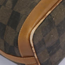 FENDI Pecan Canvas Shoulder Bag PVC Leather Brown Auth th5553-10