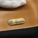 FENDI Pecan Canvas Shoulder Bag PVC Leather Brown Auth th5553-18