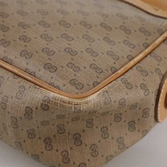 GUCCI Micro GG Supreme Web Sherry Line Shoulder Bag PVC Beige Red Auth th5563