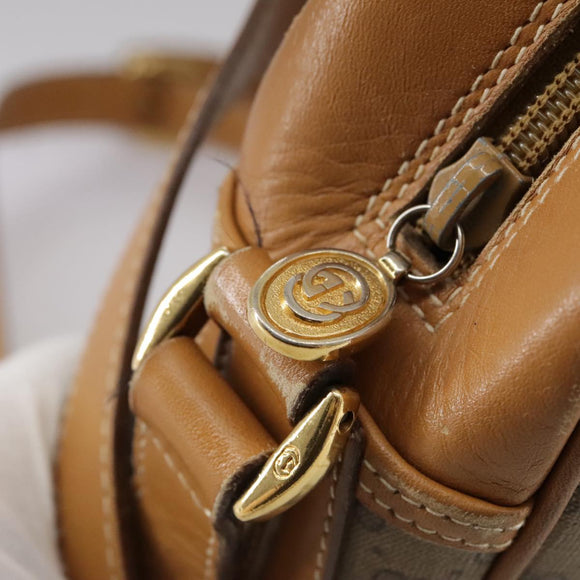 GUCCI Micro GG Supreme Web Sherry Line Shoulder Bag PVC Beige Red Auth th5563