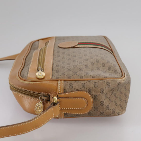 GUCCI Micro GG Supreme Web Sherry Line Shoulder Bag PVC Beige Red Auth th5563