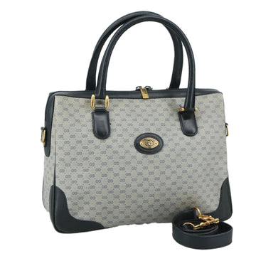 GUCCI Micro GG Supreme Hand Bag PVC 2way Navy Gold 002 58 0033 Auth th5567