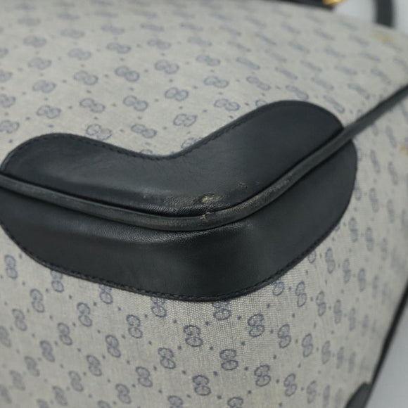 GUCCI Micro GG Supreme Hand Bag PVC 2way Navy Gold 002 58 0033 Auth th5567