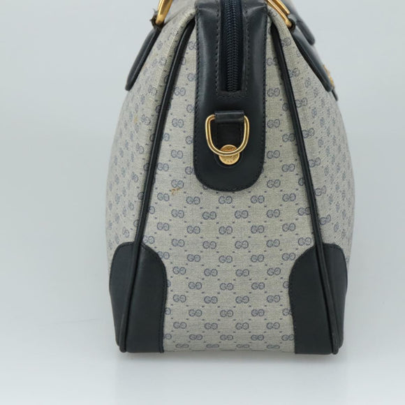GUCCI Micro GG Supreme Hand Bag PVC 2way Navy Gold 002 58 0033 Auth th5567