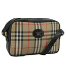 Burberrys Nova Check Shoulder Bag Canvas Beige Auth th5571-1