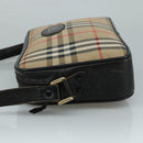 Burberrys Nova Check Shoulder Bag Canvas Beige Auth th5571-4