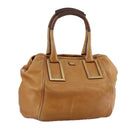 Chloe Etel Hand Bag Leather Brown Gold Auth th5573-1