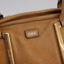Chloe Etel Hand Bag Leather Brown Gold Auth th5573-10