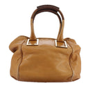 Chloe Etel Hand Bag Leather Brown Gold Auth th5573-2