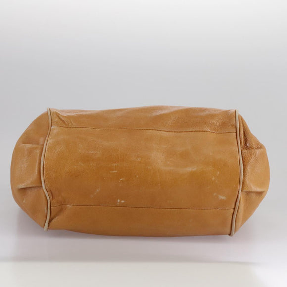 Chloe Etel Hand Bag Leather Brown Gold Auth th5573