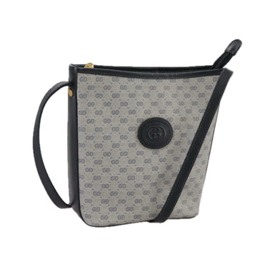 GUCCI Micro GG Supreme Shoulder Bag PVC Navy Gold 007 89 1095 Auth th5584