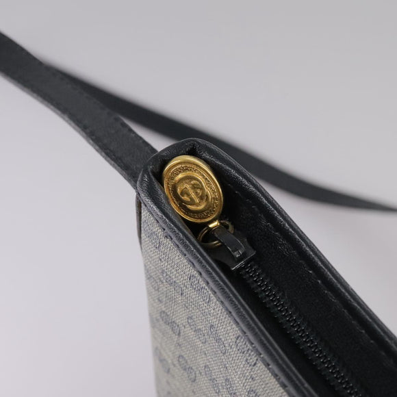 GUCCI Micro GG Supreme Shoulder Bag PVC Navy Gold 007 89 1095 Auth th5584