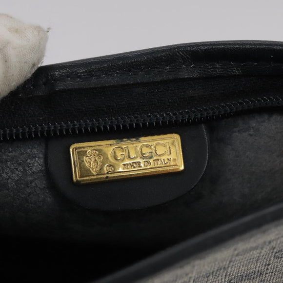 GUCCI Micro GG Supreme Shoulder Bag PVC Navy Gold 007 89 1095 Auth th5584