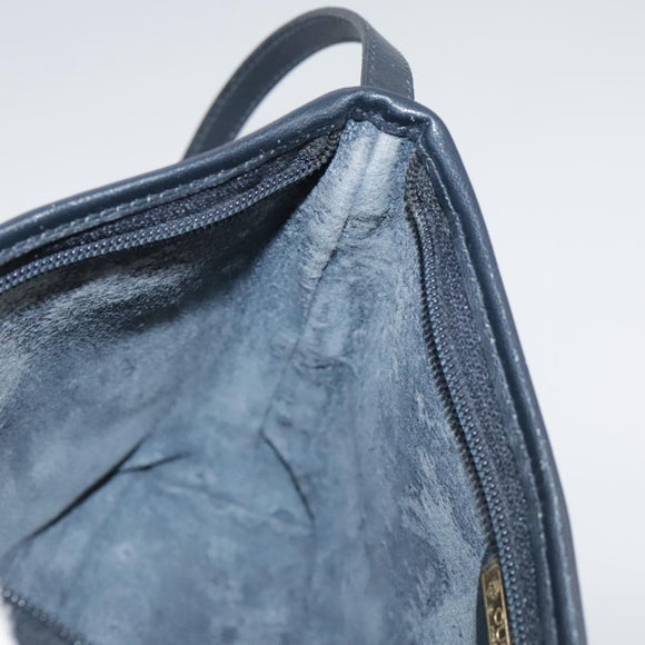 GUCCI Micro GG Supreme Shoulder Bag PVC Navy Gold 007 89 1095 Auth th5584