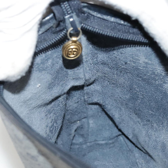 GUCCI Micro GG Supreme Shoulder Bag PVC Navy Gold 007 89 1095 Auth th5584