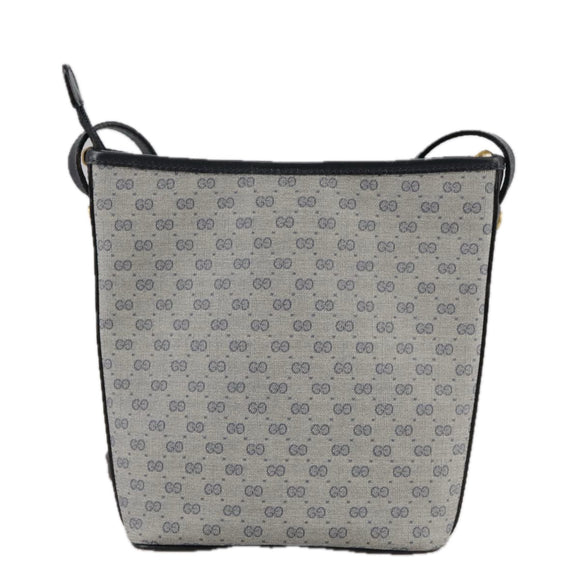 GUCCI Micro GG Supreme Shoulder Bag PVC Navy Gold 007 89 1095 Auth th5584