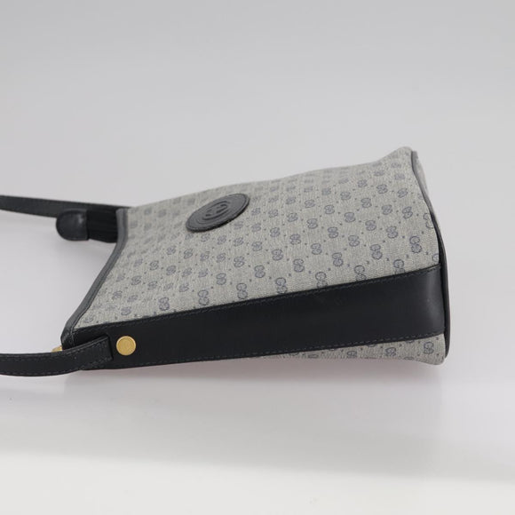 GUCCI Micro GG Supreme Shoulder Bag PVC Navy Gold 007 89 1095 Auth th5584