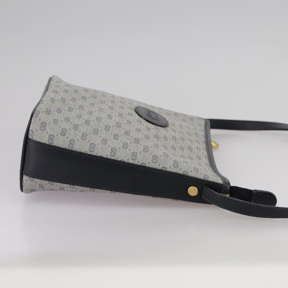 GUCCI Micro GG Supreme Shoulder Bag PVC Navy Gold 007 89 1095 Auth th5584