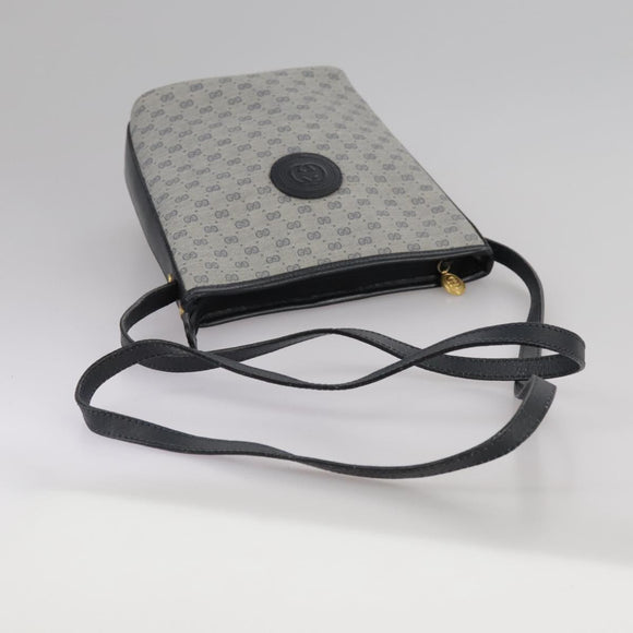 GUCCI Micro GG Supreme Shoulder Bag PVC Navy Gold 007 89 1095 Auth th5584