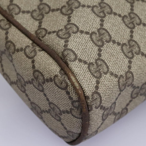 GUCCI GG Supreme Web Sherry Line Clutch Bag PVC Beige Red Green Auth th5590