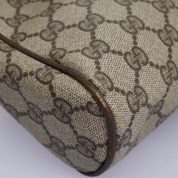 GUCCI GG Supreme Web Sherry Line Clutch Bag PVC Beige Red Green Auth th5590