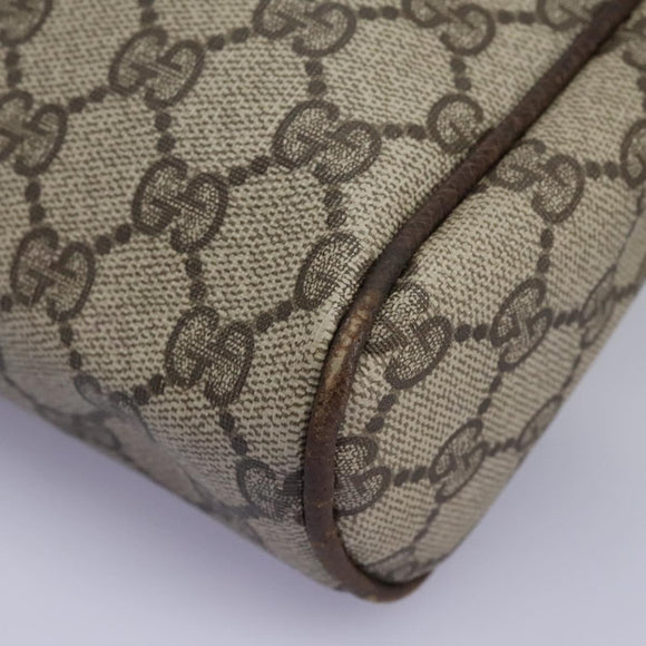 GUCCI GG Supreme Web Sherry Line Clutch Bag PVC Beige Red Green Auth th5590