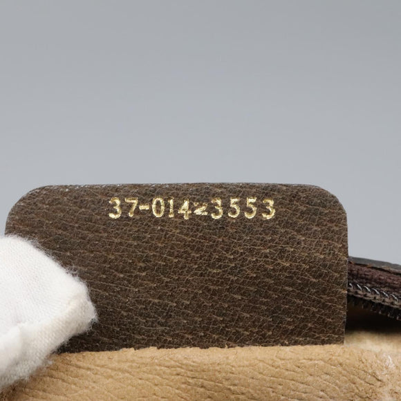 GUCCI GG Supreme Web Sherry Line Clutch Bag PVC Beige Red Green Auth th5590