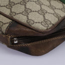 GUCCI GG Supreme Web Sherry Line Clutch Bag PVC Beige Red Green Auth th5590-7