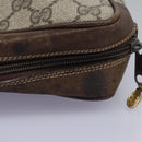 GUCCI GG Supreme Web Sherry Line Clutch Bag PVC Beige Red Green Auth th5590-8